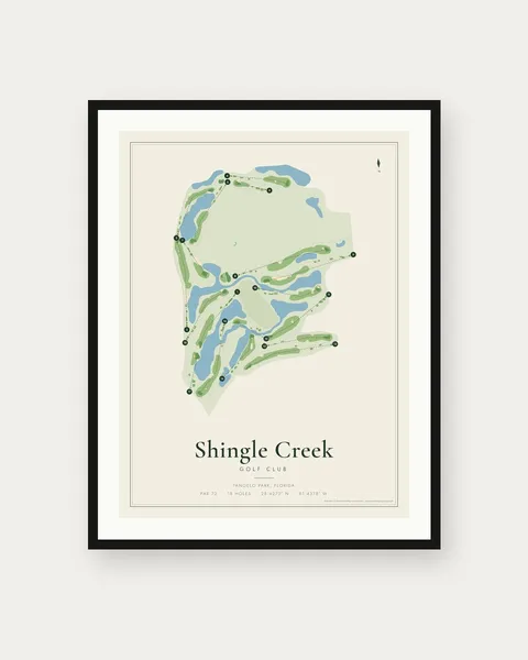 Shingle Creek Golf Club golf course map print