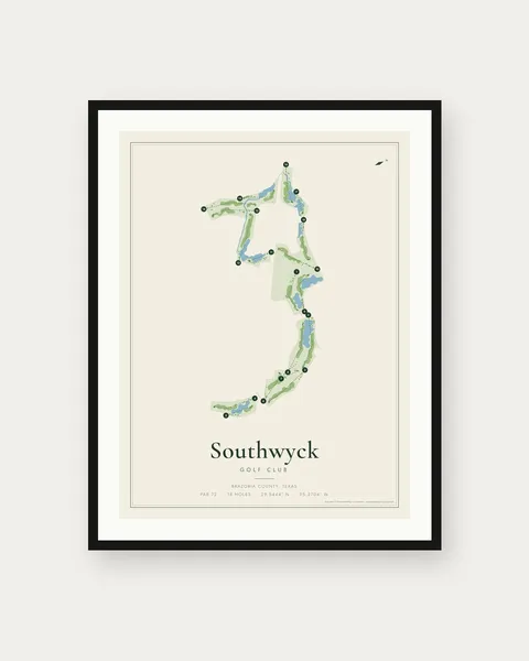 Southwyck Golf Club golf course map print