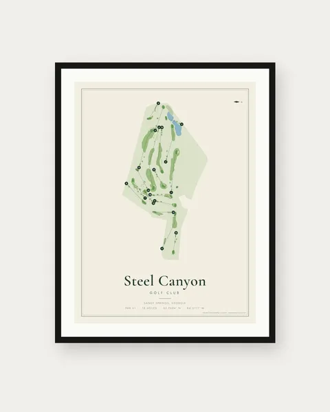 Steel Canyon Golf Club golf course map print