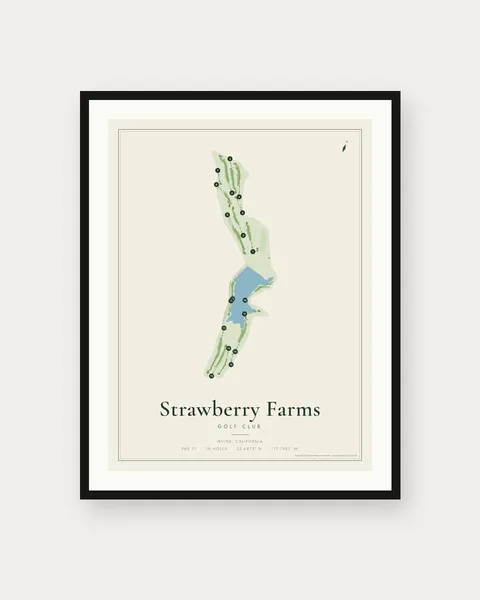 Strawberry Farms Golf Club golf course map print