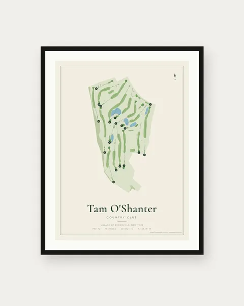 Tam O'Shanter Country Club golf course map print