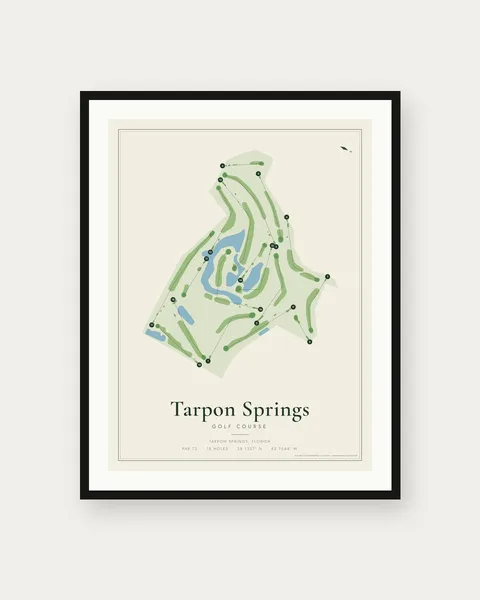 Tarpon Springs Golf Course golf course map print