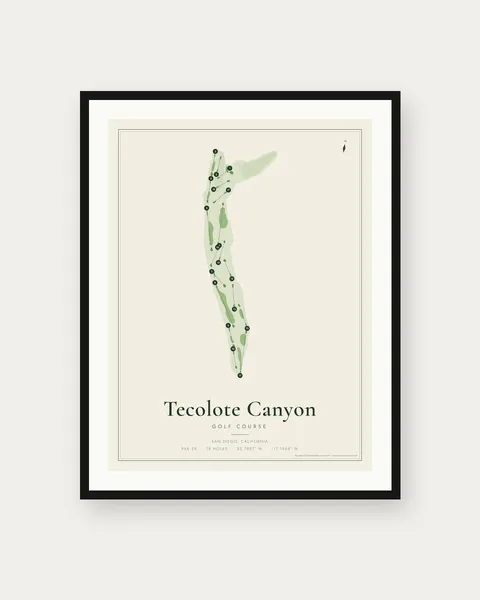 Tecolote Canyon Golf Course golf course map print