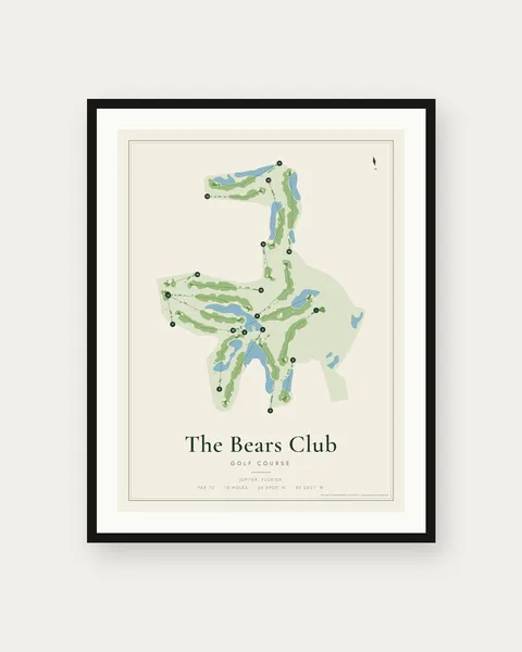 The Bears Club golf course map print