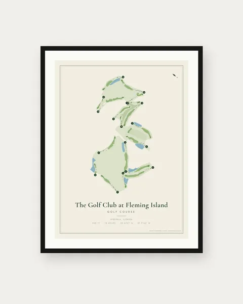 The Golf Club at Fleming Island golf course map print