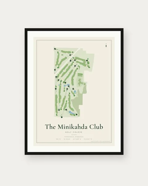 The Minikahda Club golf course map print