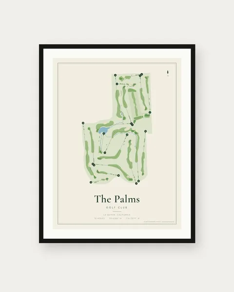 The Palms Golf Club golf course map print