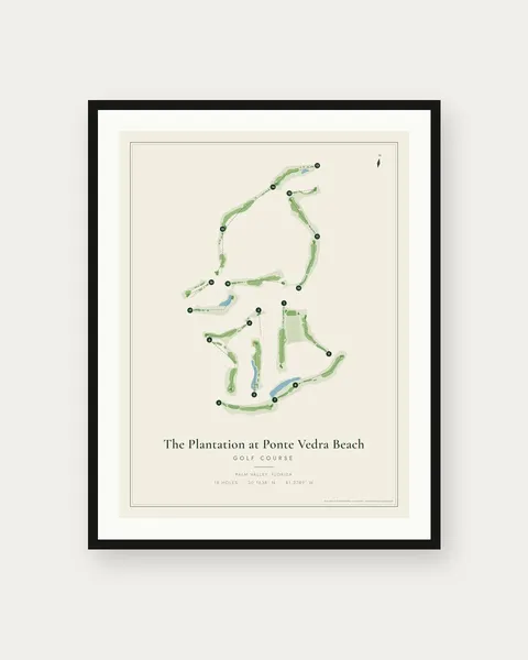 The Plantation at Ponte Vedra Beach golf course map print