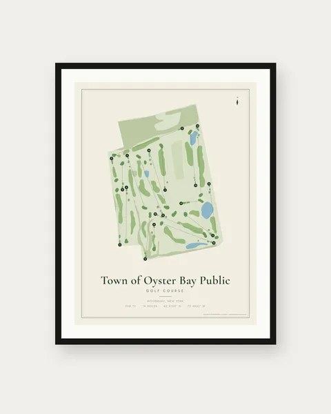Town of Oyster Bay Public Golf Course golf course map print