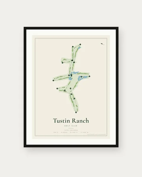 Tustin Ranch Golf Club golf course map print