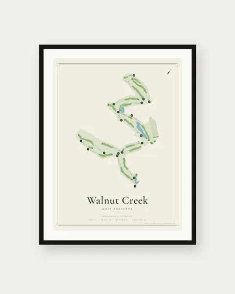 Walnut Creek Golf Preserve golf course map print
