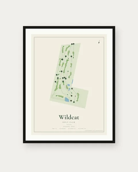 Wildcat Golf Club - Highlands Course golf course map print