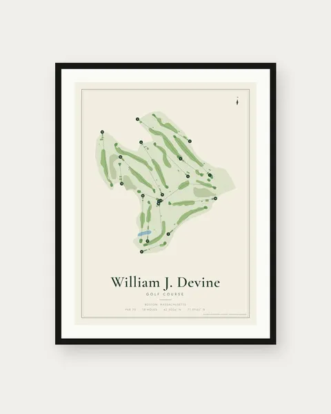 William J. Devine Golf Course golf course map print