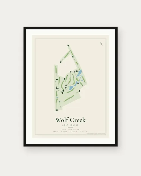 Wolf Creek Golf Course golf course map print