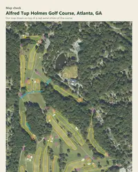 Alfred Tup Holmes Golf Course map print, map check on an aerial photo