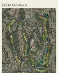 Aviara Golf Club map print, map check on an aerial photo