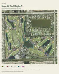 Banyan Golf Club map print, map check on an aerial photo