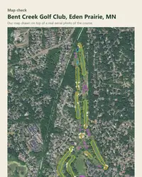 Bent Creek Golf Club map print, map check on an aerial photo