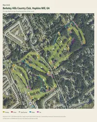 Berkeley Hills Country Club map print, map check on an aerial photo