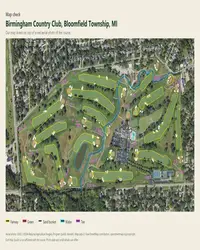 Birmingham Country Club map print, map check on an aerial photo