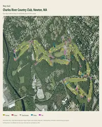 Charles River Country Club map print, map check on an aerial photo