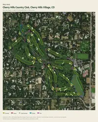 Cherry Hills Country Club map print, map check on an aerial photo