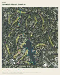 Country Club of Roswell map print, map check on an aerial photo