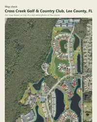 Cross Creek Golf & Country Club map print, map check on an aerial photo
