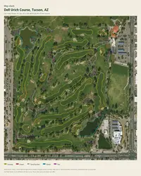 Dell Urich Course map print, map check on an aerial photo