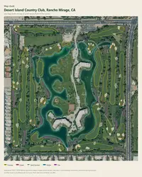 Desert Island Country Club map print, map check on an aerial photo