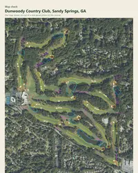 Dunwoody Country Club map print, map check on an aerial photo