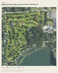 Edgewood Country Club map print, map check on an aerial photo