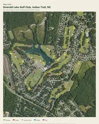 Emerald Lake Golf Club map print, map check on an aerial photo