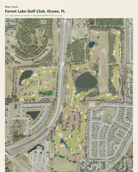 Forest Lake Golf Club map print, map check on an aerial photo