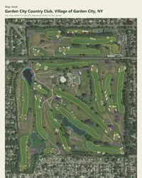 Garden City Country Club map print, map check on an aerial photo