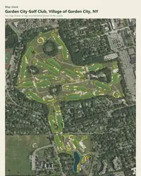 Garden City Golf Club map print, map check on an aerial photo