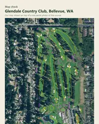 Glendale Country Club map print, map check on an aerial photo