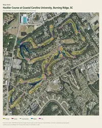 Hackler Course at Coastal Carolina University map print, map check on an aerial photo