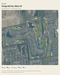 Heritage Golf Club map print, map check on an aerial photo