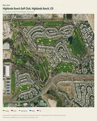 Highlands Ranch Golf Club map print, map check on an aerial photo