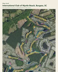 International Club of Myrtle Beach map print, map check on an aerial photo