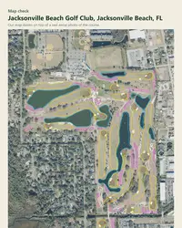 Jacksonville Beach Golf Club map print, map check on an aerial photo