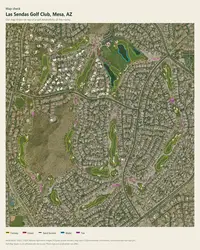 Las Sendas Golf Club map print, map check on an aerial photo