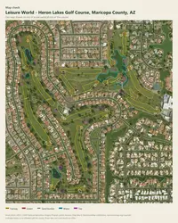 Leisure World - Heron Lakes Golf Course map print, map check on an aerial photo