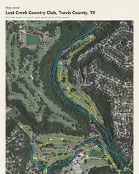 Lost Creek Country Club map print, map check on an aerial photo