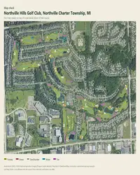 Northville Hills Golf Club map print, map check on an aerial photo
