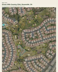 Ocean Hills Country Club map print, map check on an aerial photo