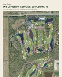 Old Corkscrew Golf Club map print, map check on an aerial photo