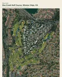 Oso Creek Golf Course map print, map check on an aerial photo