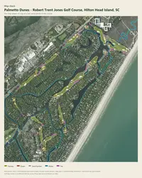 Palmetto Dunes - Robert Trent Jones Golf Course map print, map check on an aerial photo